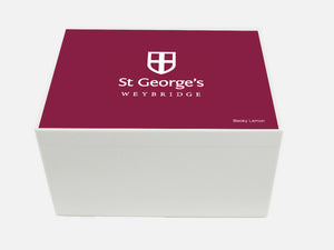 St George's Weybridge School Memory Wood Box - A4 Chest - Personalised