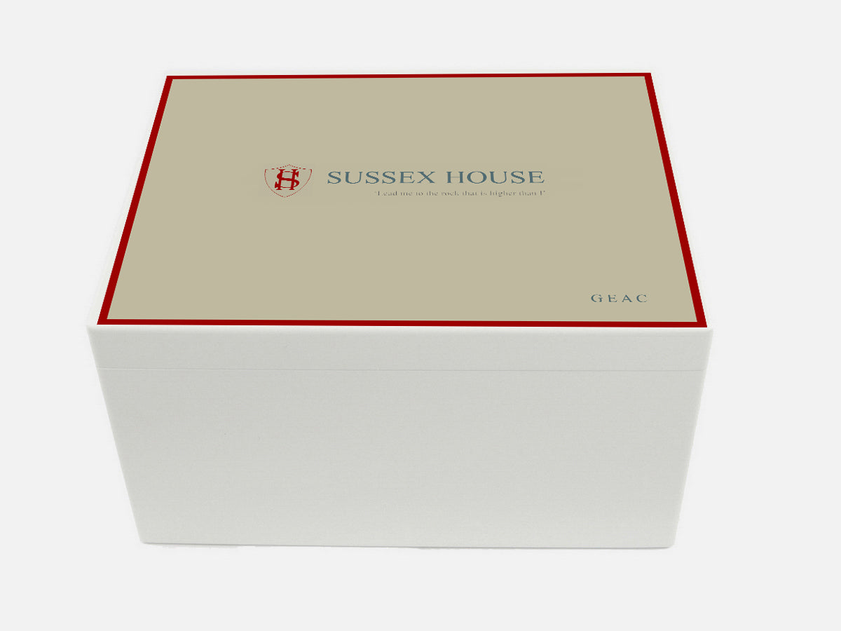 Sussex House School Memory Wood Box - A4 Chest - Personalised