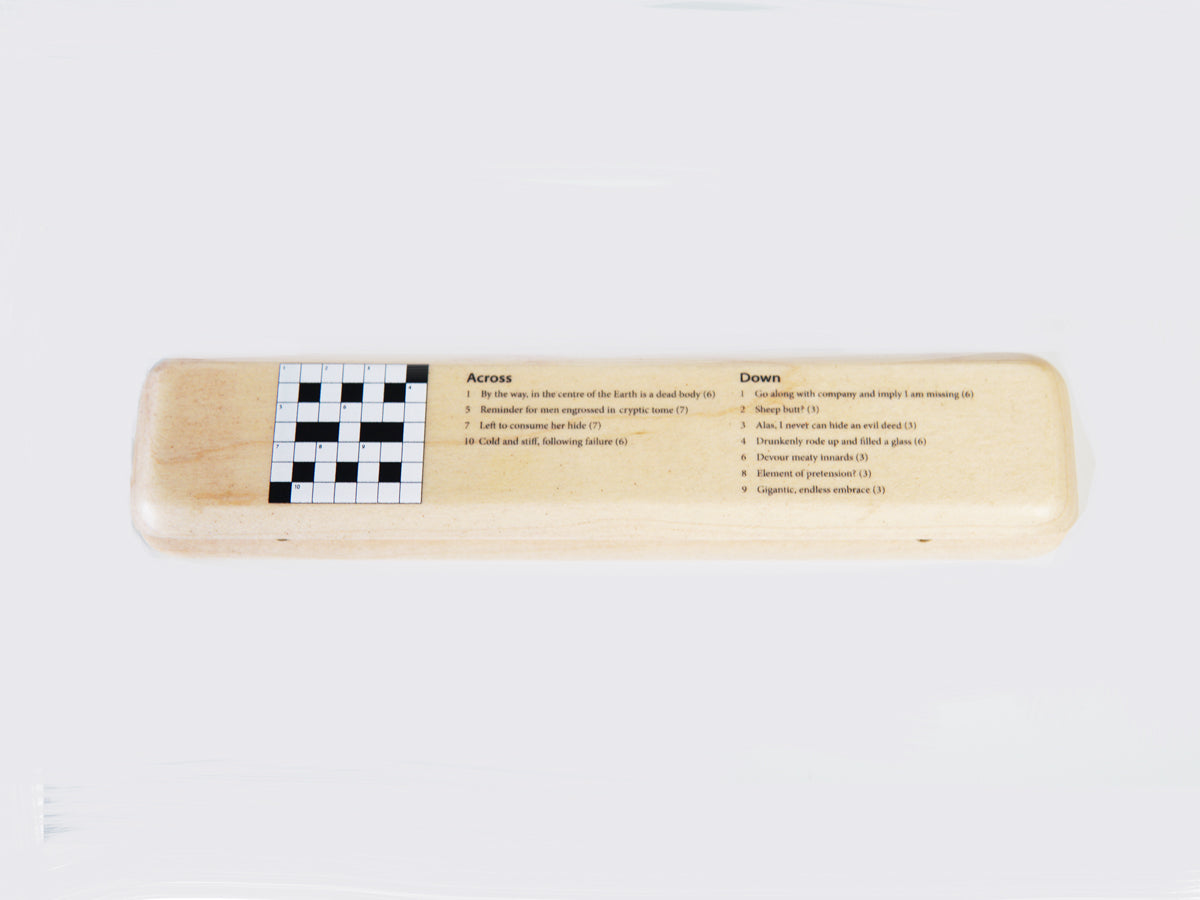 Luxury Personalised Maple Pen Case with your own Crossword Puzzle (£10 + VAT)