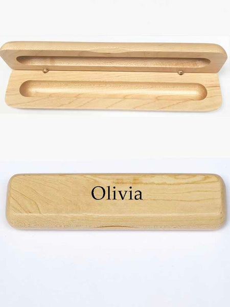 Personalised Maple Luxury Wooden Pen Case with your Name
