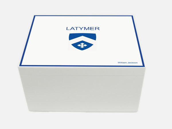 Latymer Upper School Memory Wood Box - A4 Chest - White - Personalised