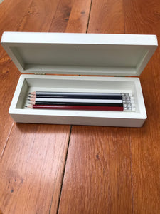 Box 6 - Pencil Box - Design your White Wooden Pencil Case 21.2 x 8.5 x 5 cm