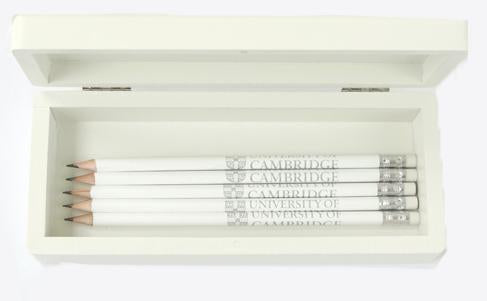 25 x Luxury White School Wooden Pencil Case