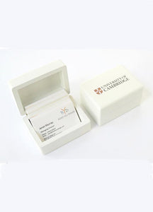 25 x Luxury White Business Card Holder Wood Box