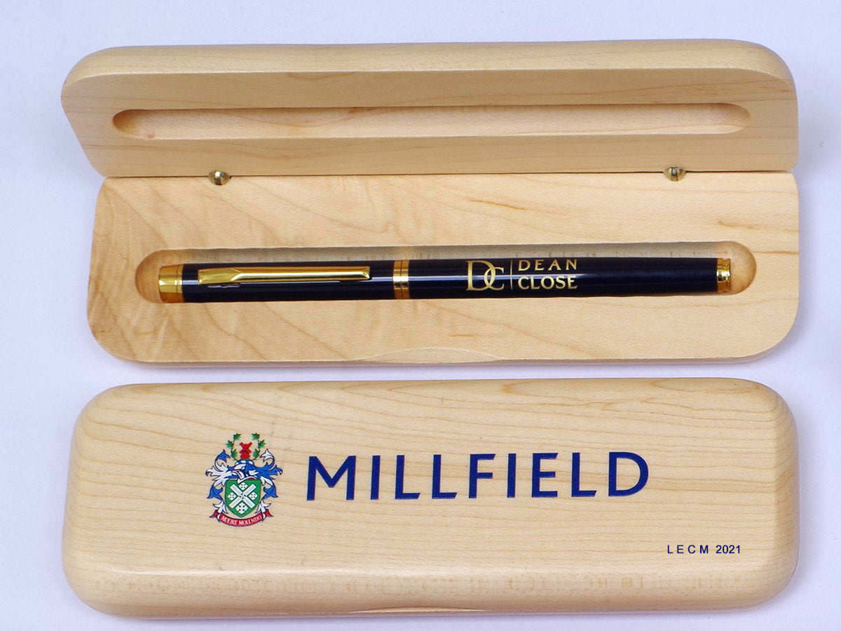 Luxury Wide Personalised Maple Pen Case